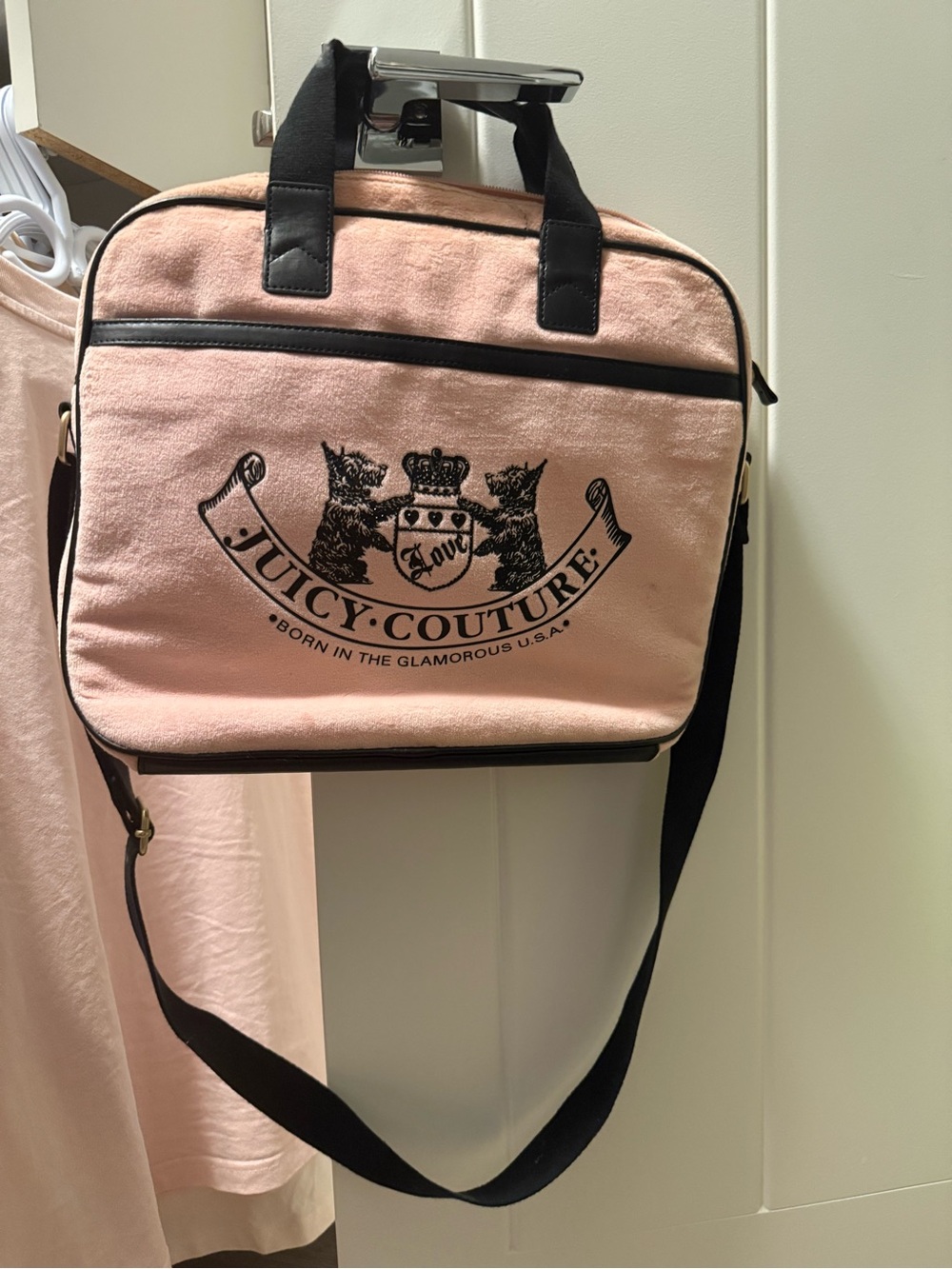 Juicy Couture Pink and Black Scottie laptop bag